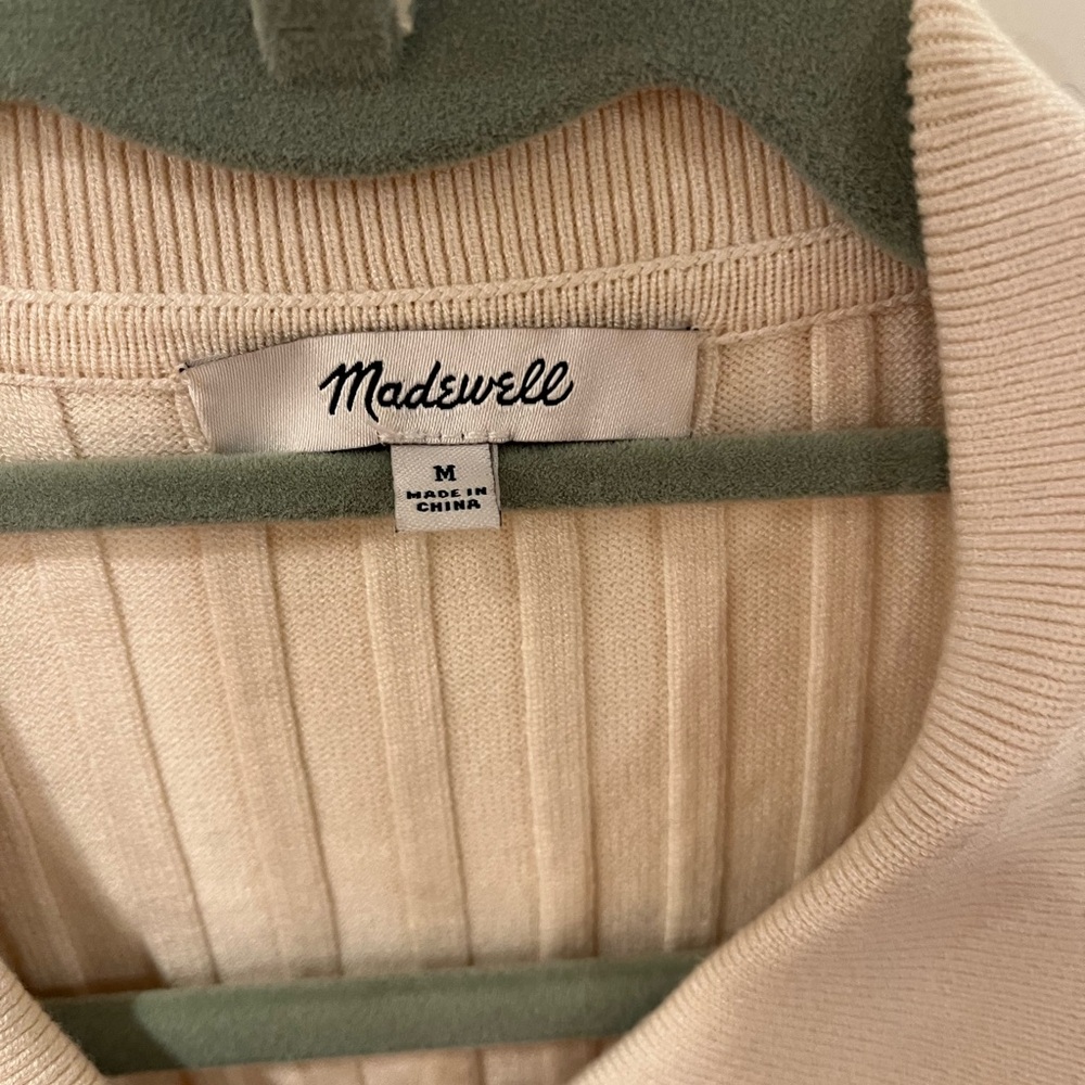 Madewell Beige Ribbed Button-Up Cardigan - Picture 2 of 3
